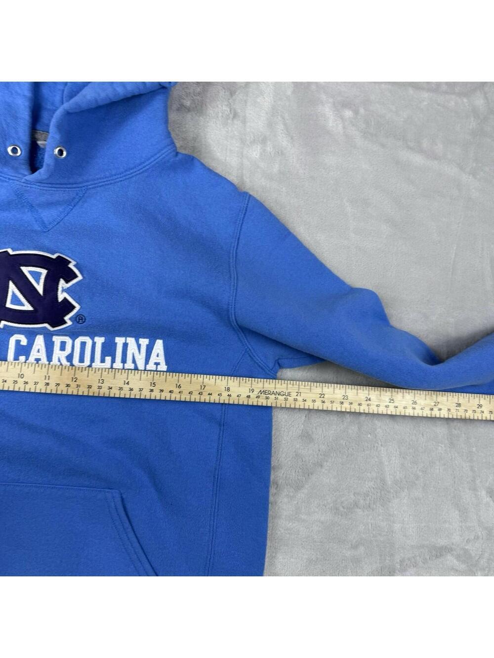 Y2K North Carolina Tar Heels Hoodie Blue Russell Athletic Logo Size S Fleece VTG - Picture 5 of 9